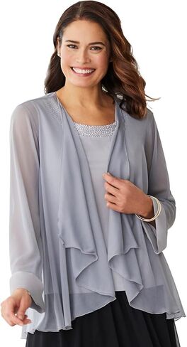 Woman Within Plus Size 2-Piece Sheer Jacket Set in Saudi Arabia
