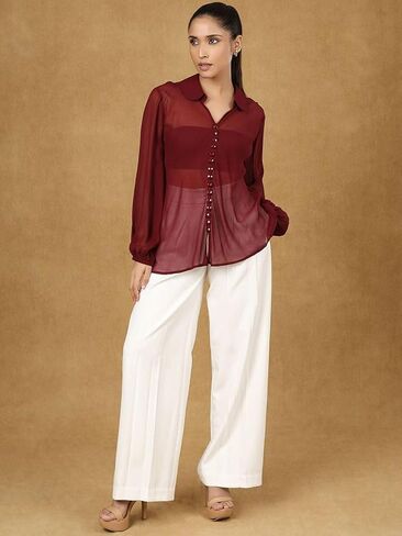 Women's High Waisted White Formal Pants with Pockets in Saudi Arabia
