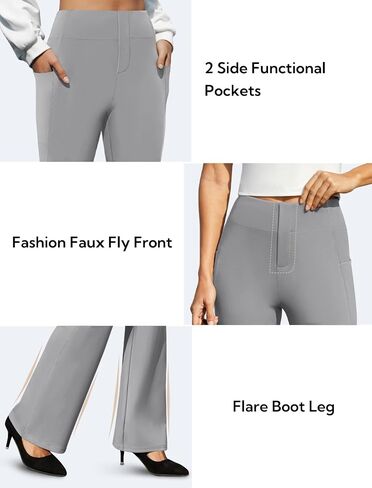 Women's Work Pants Business Casual Dress Pants High Waisted Stretchy Pull on Office Slacks with Pockets in Kuwait