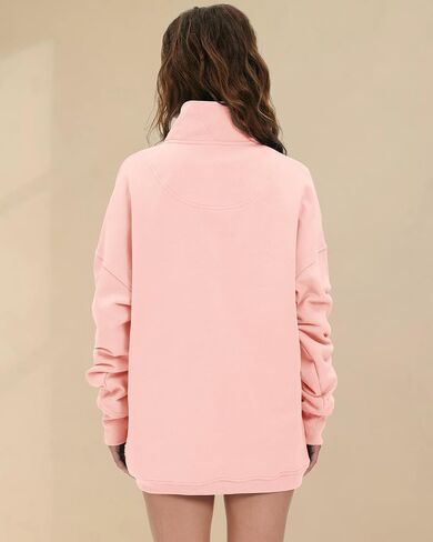 Women's Oversized Sweatshirts Casual Button Henley Neck Pullover Tops Fashion Outfits Clothes in Saudi Arabia