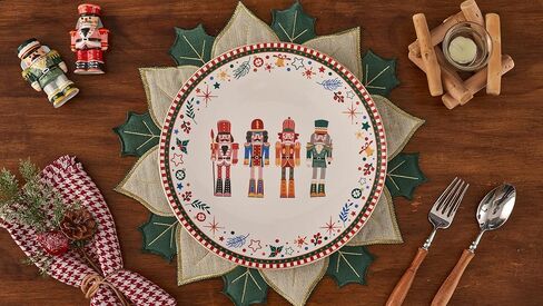 Bico Santa On The Way 11 inch Dinner Plates, Set of 4, for Pasta, Salad, Maincourse, Microwave & Dishwasher Safe in Kuwait