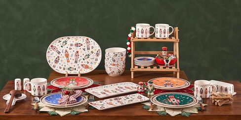 Bico Santa On The Way 11 inch Dinner Plates, Set of 4, for Pasta, Salad, Maincourse, Microwave & Dishwasher Safe in Kuwait