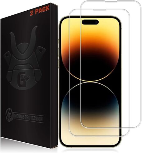 عبوتان من واقي الشاشة لهاتف iPhone 14 Plus وiPhone 13 Pro Max - حافظة شاشة من الزجاج المقسى، صديقة لحافظة الهاتف، استبدال مدى الحياة، غطاء شاشة واقٍ لأجهزة iPhone مقاس 6.7 بوصة in Kuwait