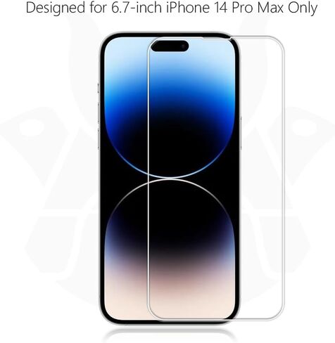 عبوتان من واقي الشاشة لهاتف iPhone 14 Plus وiPhone 13 Pro Max - حافظة شاشة من الزجاج المقسى، صديقة لحافظة الهاتف، استبدال مدى الحياة، غطاء شاشة واقٍ لأجهزة iPhone مقاس 6.7 بوصة in Kuwait