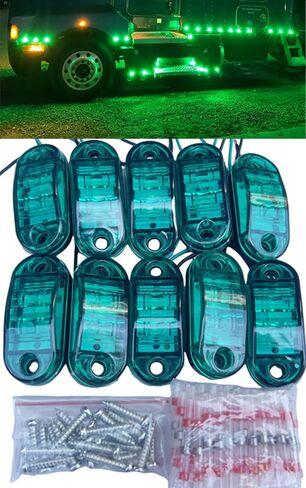 10 PCS 2.5 بوصة LED مصابيح مقطورة 4 صمام ديود مقاوم للماء LED مقطورة الجانبية أضواء إشارة بيضاوية الأضواء للركض للقارب RV Amber in Saudi Arabia