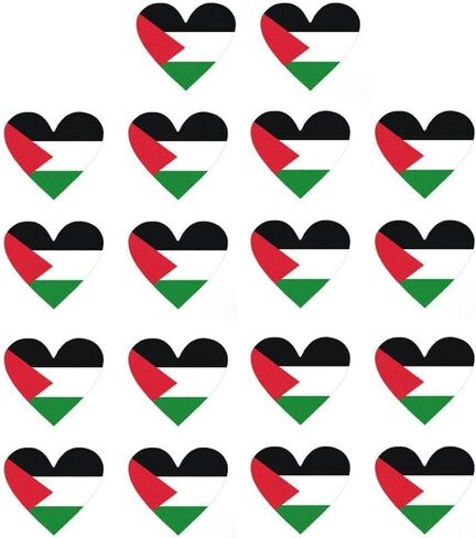 18Pcs Palestine Flag Sticker,Palestine Flag Decal,i Stand with Palestine,Free Palestine Sticker,Heart Shape,i Love,for Car Window Waterproof Bumper Bumper Stickers in Saudi Arabia
