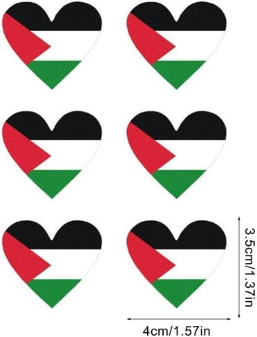 18Pcs Palestine Flag Sticker,Palestine Flag Decal,i Stand with Palestine,Free Palestine Sticker,Heart Shape,i Love,for Car Window Waterproof Bumper Bumper Stickers in Saudi Arabia