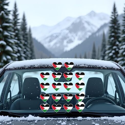 18Pcs Palestine Flag Sticker,Palestine Flag Decal,i Stand with Palestine,Free Palestine Sticker,Heart Shape,i Love,for Car Window Waterproof Bumper Bumper Stickers in Saudi Arabia