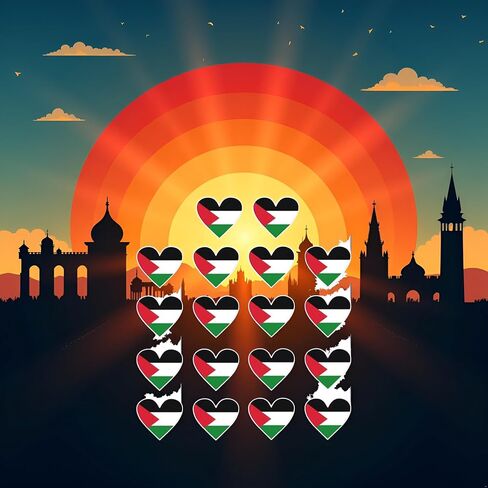 18Pcs Palestine Flag Sticker,Palestine Flag Decal,i Stand with Palestine,Free Palestine Sticker,Heart Shape,i Love,for Car Window Waterproof Bumper Bumper Stickers in Saudi Arabia