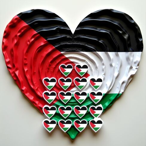 18Pcs Palestine Flag Sticker,Palestine Flag Decal,i Stand with Palestine,Free Palestine Sticker,Heart Shape,i Love,for Car Window Waterproof Bumper Bumper Stickers in Saudi Arabia