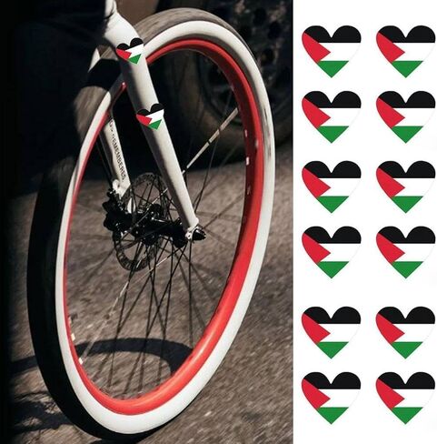 18Pcs Palestine Flag Sticker,Palestine Flag Decal,i Stand with Palestine,Free Palestine Sticker,Heart Shape,i Love,for Car Window Waterproof Bumper Bumper Stickers in Saudi Arabia