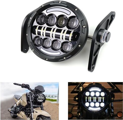 7 بوصة 60W دراجة نارية LED LED LED مصباح رأس 12-36V جولة المصباح الأمامي 3400LM 6500K لجروم 125 MSX125 2013-2016 Ducati Venom X12RS 125 (قشرة اللون الأسود A) in Kuwait