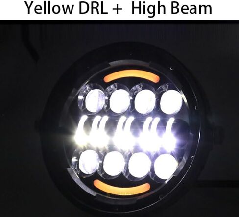 7 بوصة 60W دراجة نارية LED LED LED مصباح رأس 12-36V جولة المصباح الأمامي 3400LM 6500K لجروم 125 MSX125 2013-2016 Ducati Venom X12RS 125 (قشرة اللون الأسود A) in Kuwait