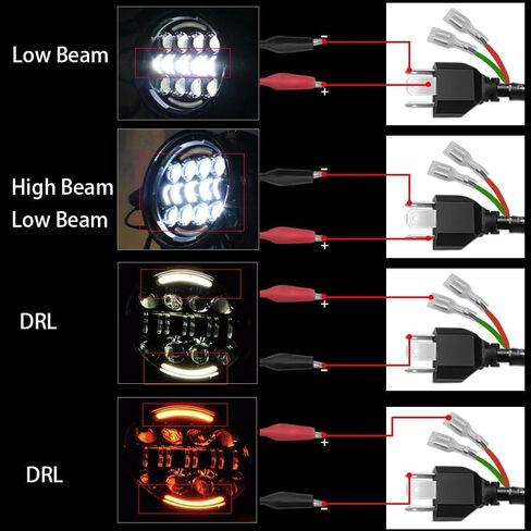 7 بوصة 60W دراجة نارية LED LED LED مصباح رأس 12-36V جولة المصباح الأمامي 3400LM 6500K لجروم 125 MSX125 2013-2016 Ducati Venom X12RS 125 (قشرة اللون الأسود A) in Kuwait