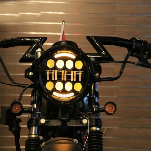 7 بوصة 60W دراجة نارية LED LED LED مصباح رأس 12-36V جولة المصباح الأمامي 3400LM 6500K لجروم 125 MSX125 2013-2016 Ducati Venom X12RS 125 (قشرة اللون الأسود A) in Kuwait