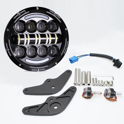 7 بوصة 60W دراجة نارية LED LED LED مصباح رأس 12-36V جولة المصباح الأمامي 3400LM 6500K لجروم 125 MSX125 2013-2016 Ducati Venom X12RS 125 (قشرة اللون الأسود A) in Kuwait