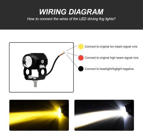أضواء ضباب الدراجات النارية 12W أصفر/بيضاء LED PODS LIGHTIOR LIGHTS 1.3 '' AUX SPOTIGHT للدراجة الإلكترونية للدراجات النارية ، 8-60 فولت ، 12W ، 3000K ، 6500K 2PCS in Saudi Arabia