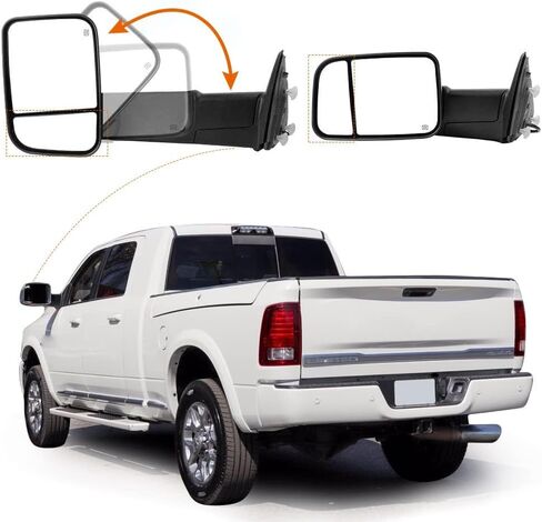 PIT66 Left Driver Side Mirror Glass Compatible with Dodge Ram 1500 3500 4500 5500 2010-2018 Convex Mirror Glass 68067731AA in Saudi Arabia