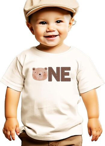 Olive Loves Apple First Birthday Shirt for Boys 1st Birthday Bear Themed Tee for Kids in Saudi Arabia