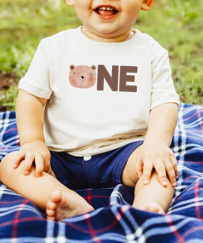Olive Loves Apple First Birthday Shirt for Boys 1st Birthday Bear Themed Tee for Kids in Saudi Arabia