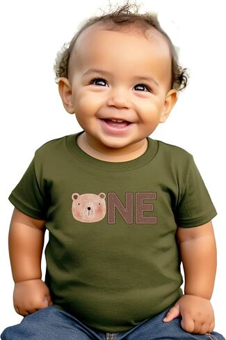 Olive Loves Apple First Birthday Shirt for Boys 1st Birthday Bear Themed Tee for Kids in Saudi Arabia