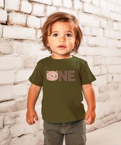 Olive Loves Apple First Birthday Shirt for Boys 1st Birthday Bear Themed Tee for Kids in Saudi Arabia