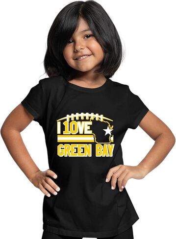 Go All Out I Love Green Bay Wisconsin Outline Mens Women Youth T-Shirt in Saudi Arabia
