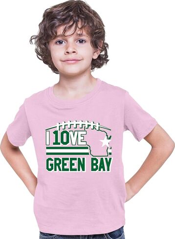 Go All Out I Love Green Bay Wisconsin Outline Mens Women Youth T-Shirt in Saudi Arabia