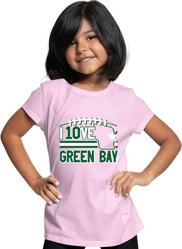 Go All Out I Love Green Bay Wisconsin Outline Mens Women Youth T-Shirt in Saudi Arabia