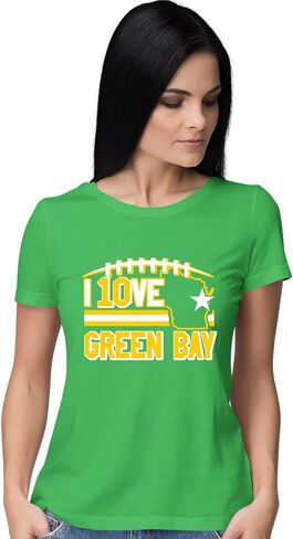 Go All Out I Love Green Bay Wisconsin Outline Mens Women Youth T-Shirt in Saudi Arabia