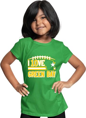 Go All Out I Love Green Bay Wisconsin Outline Mens Women Youth T-Shirt in Saudi Arabia