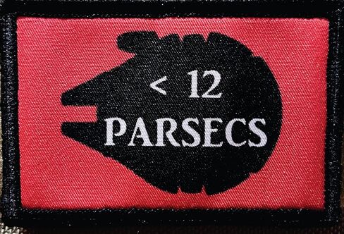 Star Wars 12 Parsecs Milennium Falcon Morale Patch.2x3 Hook and Loop Patch. Made in The USA in Kuwait