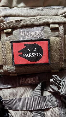 Star Wars 12 Parsecs Milennium Falcon Morale Patch.2x3 Hook and Loop Patch. Made in The USA in Kuwait