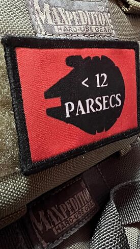 Star Wars 12 Parsecs Milennium Falcon Morale Patch.2x3 Hook and Loop Patch. Made in The USA in Kuwait