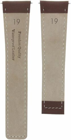 eWatchparts 19mm جلود ساعة حزام مع خياطة بيضاء متوافقة مع Tag Heuer Carrera Twin Time Brown in Saudi Arabia