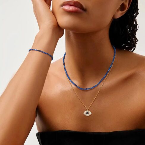MEVECCO Gold Bracelet for Women 18K Gold Plated Handmade Stone Crystal Mixed Custom Beaded Charm Chain Bracelets Jewelry Gifts For Her in Saudi Arabia