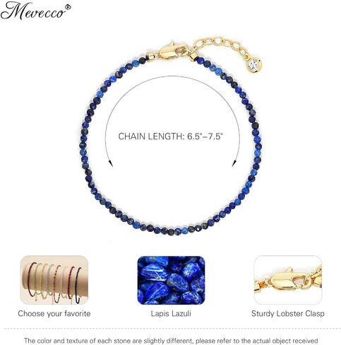MEVECCO Gold Bracelet for Women 18K Gold Plated Handmade Stone Crystal Mixed Custom Beaded Charm Chain Bracelets Jewelry Gifts For Her in Saudi Arabia