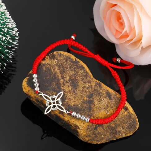 Kkjoy Witches عقدة سوار حبل مضفر من الفولاذ المقاوم للصدأ القابل للتعديل celtic عقدة الويكان السوار السحرية السحر السحر للنساء الساحرة السيدات in Kuwait