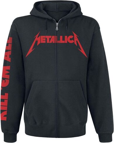 Metallica Men's Kill Em All Zip Up Hoodie Sweatshirt Black in Kuwait