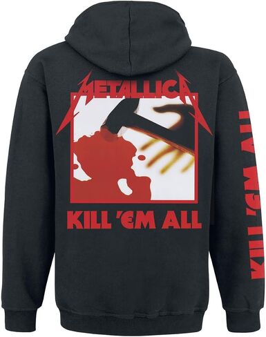 Metallica Men's Kill Em All Zip Up Hoodie Sweatshirt Black in Saudi Arabia
