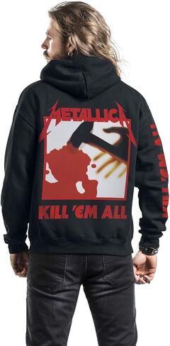 Metallica Men's Kill Em All Zip Up Hoodie Sweatshirt Black in Kuwait