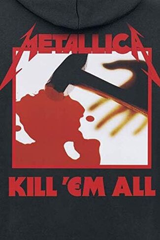 Metallica Men's Kill Em All Zip Up Hoodie Sweatshirt Black in Saudi Arabia