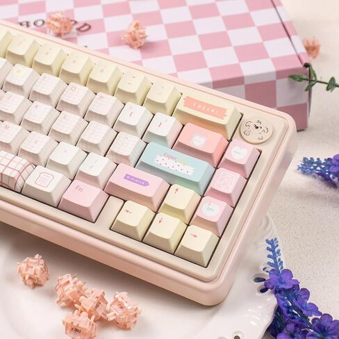 PBT Keycaps ، Blue White Lradient Keycap ، 93 مفاتيح لمجموعة مفاتيح مفاتيح ملف تعريف الكرز ، غطاء مفتاح المفاتيح المخصصة الرجعية لـ 100 ٪ ، 75 ٪ ، 65 ٪ ، 60 ٪ MX لوحة المفاتيح الميكانيكية in Kuwait