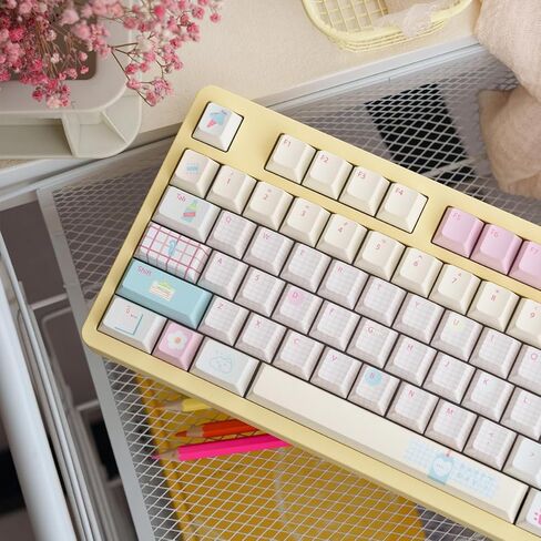 PBT Keycaps ، Blue White Lradient Keycap ، 93 مفاتيح لمجموعة مفاتيح مفاتيح ملف تعريف الكرز ، غطاء مفتاح المفاتيح المخصصة الرجعية لـ 100 ٪ ، 75 ٪ ، 65 ٪ ، 60 ٪ MX لوحة المفاتيح الميكانيكية in Kuwait