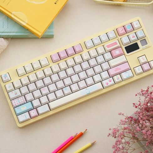 PBT Keycaps ، Blue White Lradient Keycap ، 93 مفاتيح لمجموعة مفاتيح مفاتيح ملف تعريف الكرز ، غطاء مفتاح المفاتيح المخصصة الرجعية لـ 100 ٪ ، 75 ٪ ، 65 ٪ ، 60 ٪ MX لوحة المفاتيح الميكانيكية in Kuwait