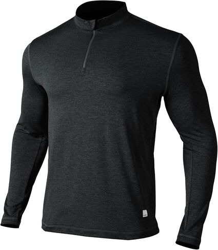 Velou Quarter Zip Pullover Men Lightweight Fleece مبطن طويل الأكمام الرياضية قميص الجولف غير الرسمي 1/4 Slotshirt in Saudi Arabia
