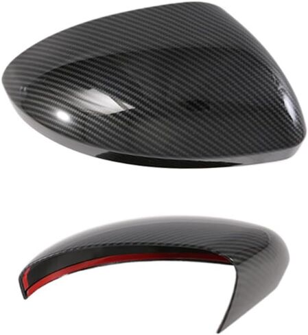 2pcs Car Side Door Rearview Mirror Cover Sticker Trim Carbon Fibre/Chrome for Nissan Sentra Sylphy 2020 2021 2022(Carbon Fibre) in Saudi Arabia