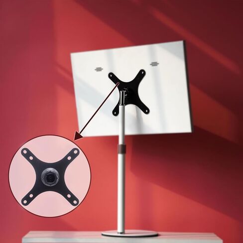 Kado Portable Monitor Stand Mounting Adapter Bracket Plate White, Wall Mount Arm Mount 17mm Ball Head to 100x100mm 75x75mm Universal, Tripod Camera Stand for Desktop Monitor Portrait/Landscape Mode in Saudi Arabia
