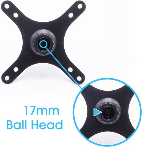 Kado Portable Monitor Stand Mounting Adapter Bracket Plate White, Wall Mount Arm Mount 17mm Ball Head to 100x100mm 75x75mm Universal, Tripod Camera Stand for Desktop Monitor Portrait/Landscape Mode in Saudi Arabia