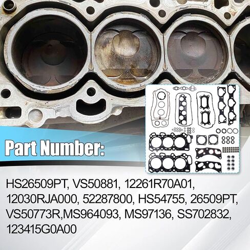 HS26509PT MLS Cylinder Head Gasket مجموعة متوافقة مع Honda Accord Odyssey Pilot Ridgeline Crosstour 2008-2017 Acura RDX TL TSX 3.5L 2009-2015 استبدال HS26509PT J35Z2 J35Z3 in Saudi Arabia